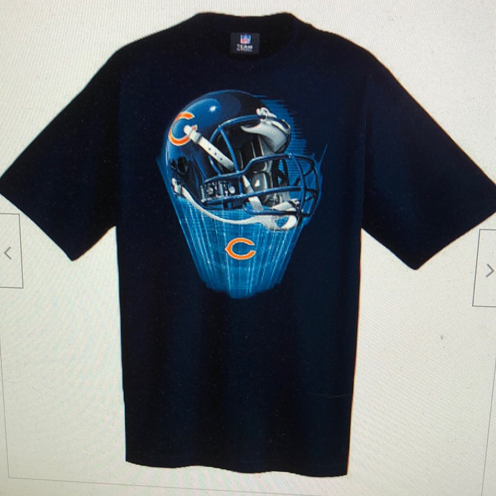 Chicago Bears NFL Ultimate Football Helmet Navy Blue Tee Shirt Men’s Large